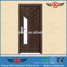 JK-P9011 Diseño de puerta de madera porosa de PVC con vidrio